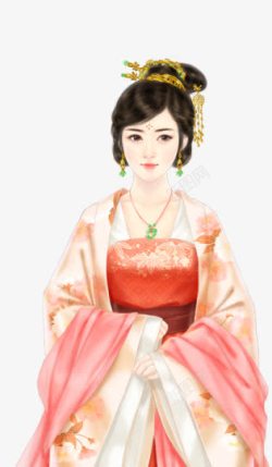 手绘古风宫妃素材