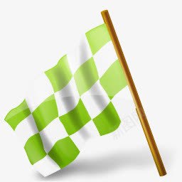 绿白格旗子图标图标
