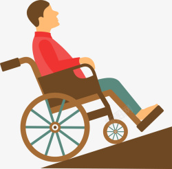 全国助残日坐轮椅的人素材