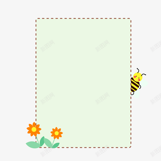 边框卡通边框蜜蜂花朵线型边框png免抠素材_88icon https://88icon.com 动漫边框 卡通边框 线型边框 花朵 蜜蜂 边框