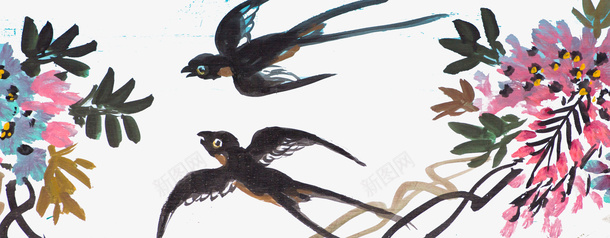 彩绘树枝燕子插画png免抠素材_88icon https://88icon.com 彩绘 插画 春天来了 春季 树枝 燕子 背景