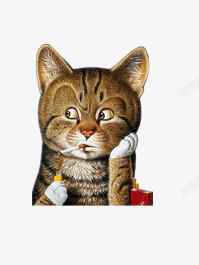 手托着脸的猫png免抠素材_88icon https://88icon.com 可爱 抽烟 搞怪 点火