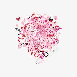 花纹淡粉色玫瑰花纹装饰图案素材