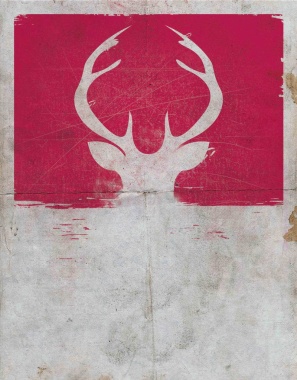 圣诞节驯鹿头紫红剪影海报背景背景