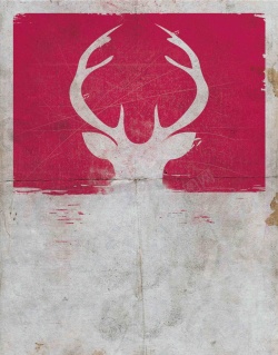 驯鹿头圣诞节驯鹿头紫红剪影海报背景高清图片