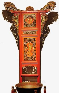 中国风古代室花纹立架素材