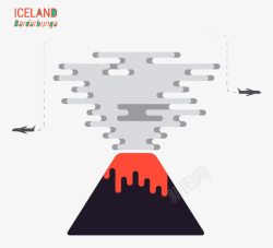创意卡通火山背景素材