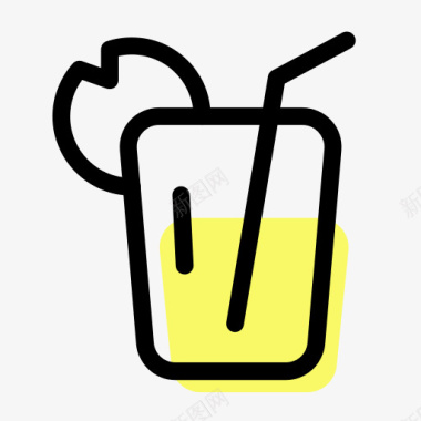 橙汁杯子果汁饮料图标图标