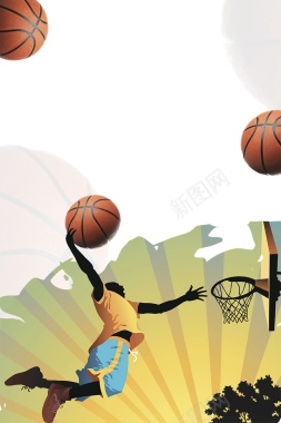 大灌篮篮球运动比赛PSD分层背景