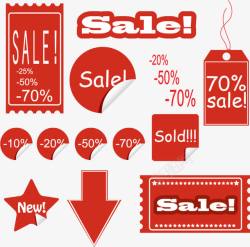 红色促销标签素材