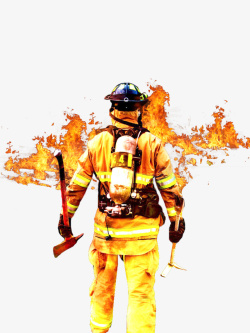 关注二维码消防英雄人物高清图片