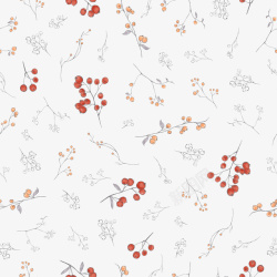 花纹树枝秋日果实装饰元素图高清图片