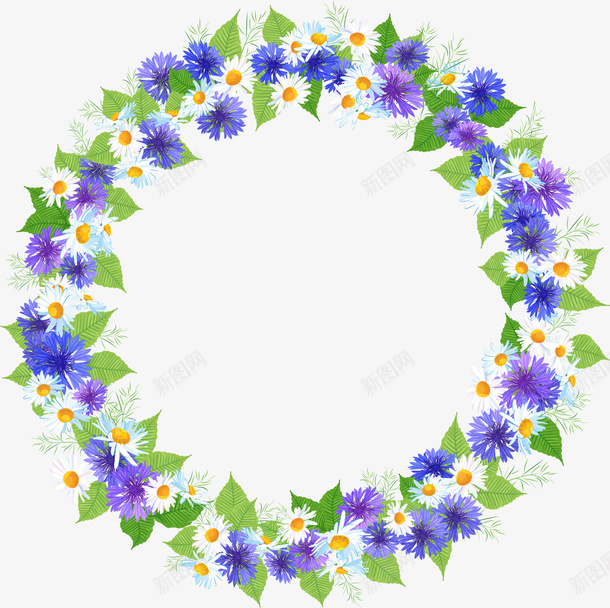 卡通清新花卉花环矢量图ai免抠素材_88icon https://88icon.com 卡通 清新 花卉 花环 矢量图