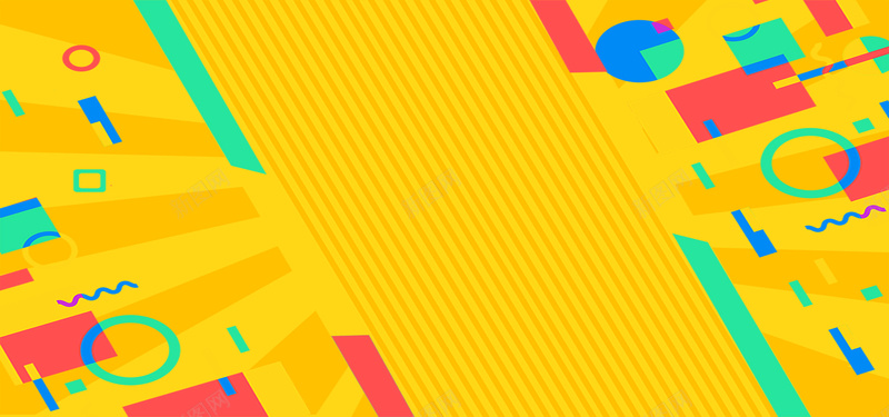 电商几何黄色服装海报banner背景psd设计背景_88icon https://88icon.com 促销 几何 化妆品 圆圈 多彩 天猫 女装 服饰 正方形 波浪 淘宝 电商 线条