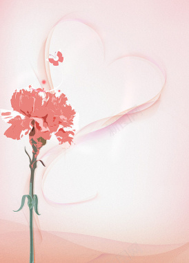 粉色浪漫爱心康乃馨花朵背景背景