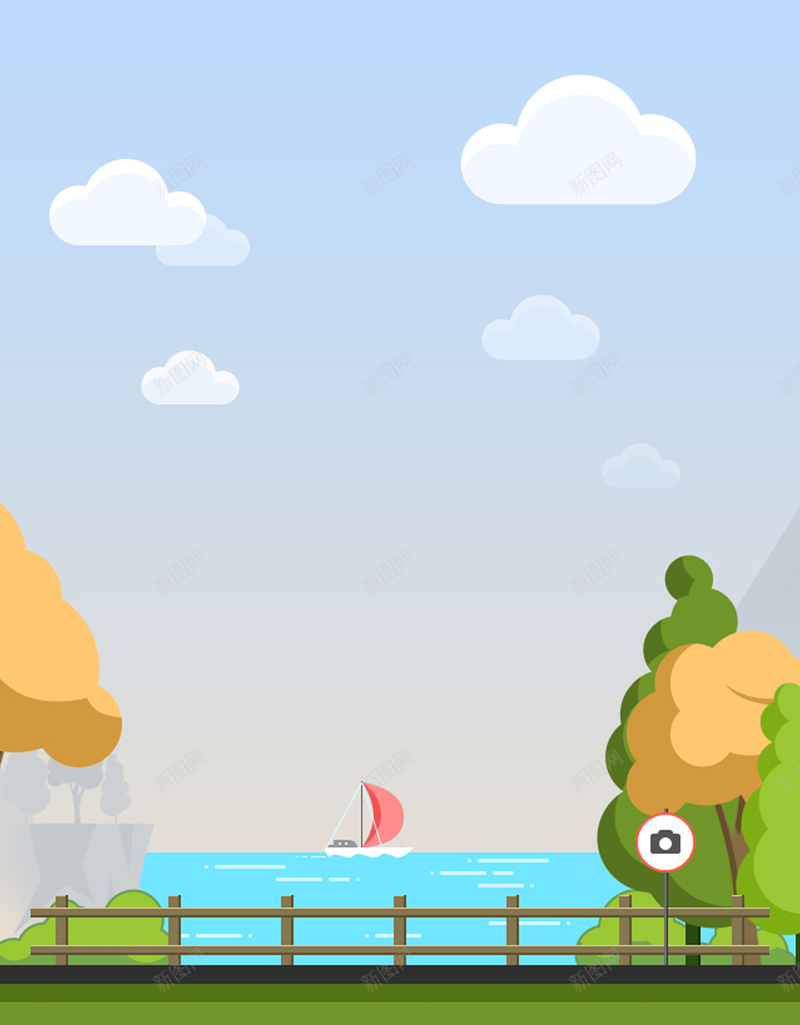 童装H5背景jpg设计背景_88icon https://88icon.com 卡通 扁平 海洋 童装 草地 H5背景 天空 帆船 彩色 H5 h5 童趣 手绘