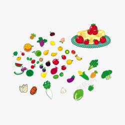 蔬菜和水果蛋糕素材