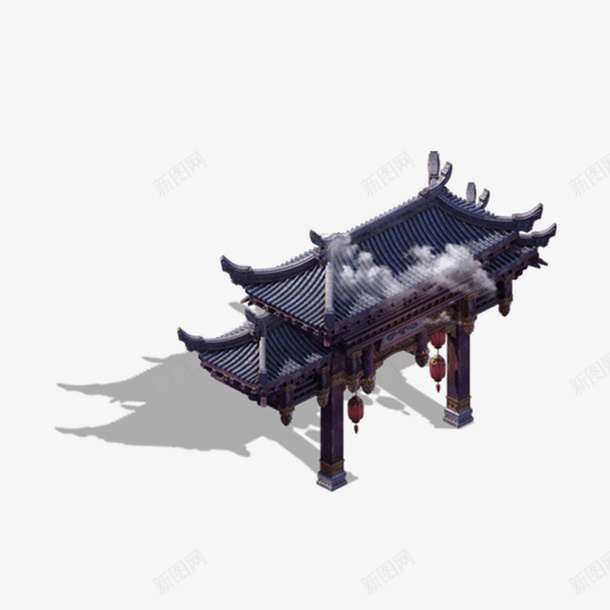 中国风古典牌坊亭子psd免抠素材_88icon https://88icon.com 中国风 古典建筑 古典房子 牌坊