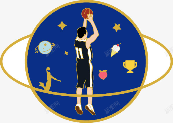 星球灌篮徽章png免抠素材_88icon https://88icon.com 人物徽章 星环 星球 灌篮 篮球