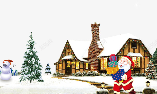 冬季圣诞房屋psd免抠素材_88icon https://88icon.com 冬季 圣诞 房屋