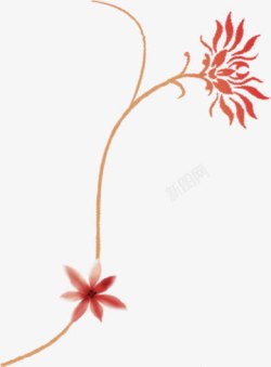 红色花朵案素材