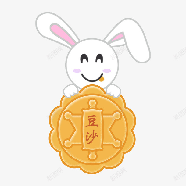 中秋节玉兔吃月饼之豆沙月饼元素png免抠素材_88icon https://88icon.com 中秋节 之豆沙月饼 元素 吃月饼 玉兔