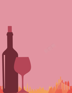 葡萄酒剪影葡萄酒剪影海报背景高清图片