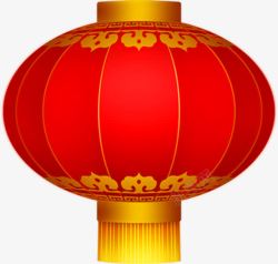 红色质感中国风灯笼元素素材