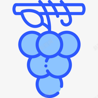 葡萄水果19蓝色图标图标