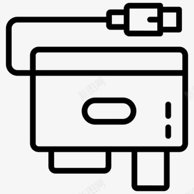 高压电缆连接器插孔电缆电线图标图标