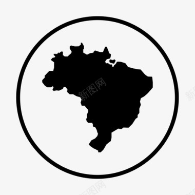 巴西地图南美洲拉丁语图标图标