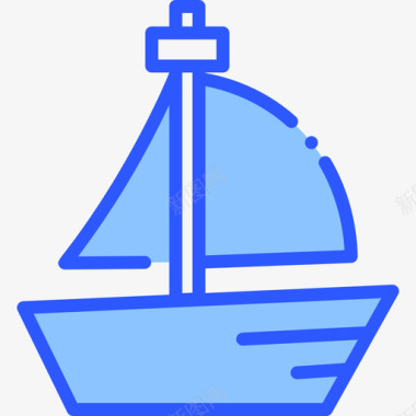 帆船运输165蓝色图标图标