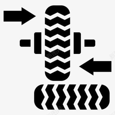轮胎汽车保养2字形图标图标