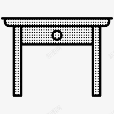 桌几图片素材桌子抽屉虚线桌图标图标