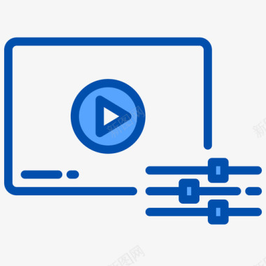 落版视频版音频视频3蓝色图标图标