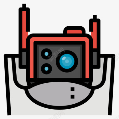 机器人太空战争4线性颜色图标图标
