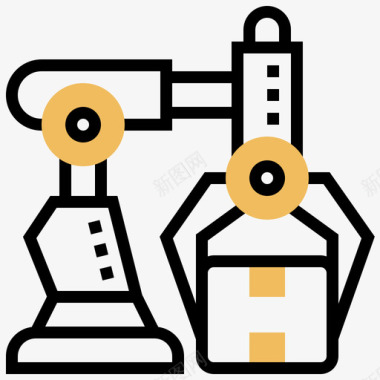 机械臂逻辑59黄色阴影图标图标