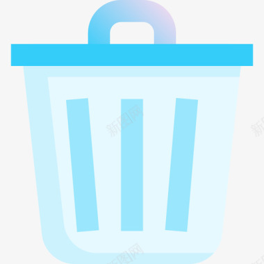 公用事业1个蓝色垃圾桶图标图标