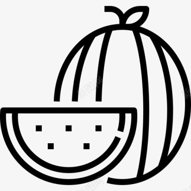 西瓜字体元素西瓜食品水果图标图标