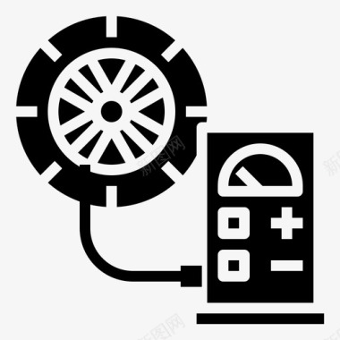 轮胎气压汽车维修46加油图标图标