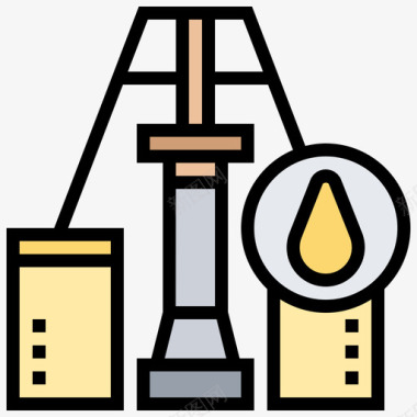 石油工业石油钻机石油工业14线颜色图标图标