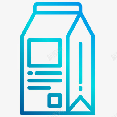 萌萌牛奶盒牛奶盒输送128线性梯度图标图标