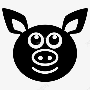 猪肉猪肉动物动物脸图标图标