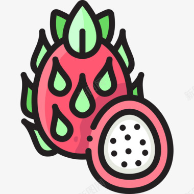 火龙果果实18线形颜色图标图标