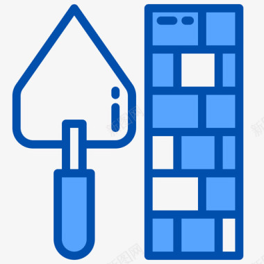 砖墙建筑67蓝色图标图标
