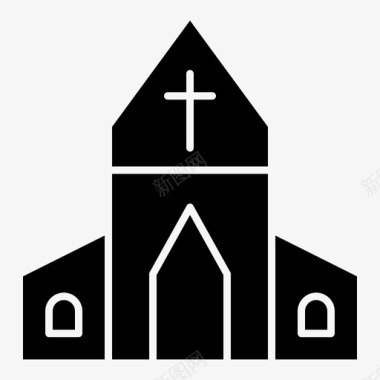 教堂十字架复活节图标图标