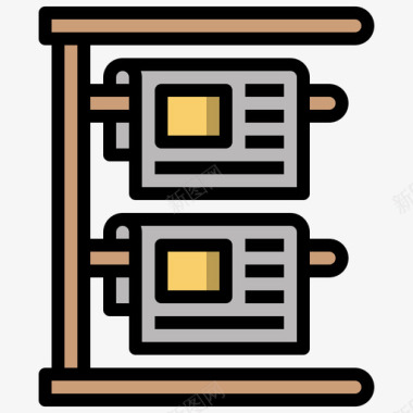 报纸标志报纸书店4线性颜色图标图标
