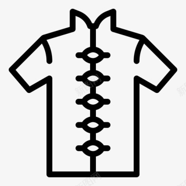 上班男士中国衬衫时尚男士图标图标