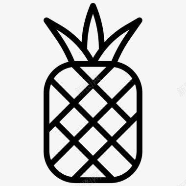 菠萝夏威夷19线状图标图标