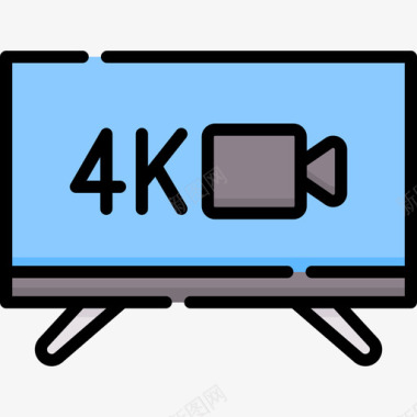 4K指示牌4k电影音频和视频27线性彩色图标图标